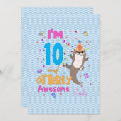 Otter Otterly Phantastisch Birthday Girl Einladung (Vorne/Hinten)