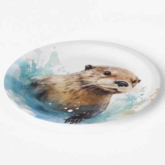 Otter Pappteller (Schrägansicht)