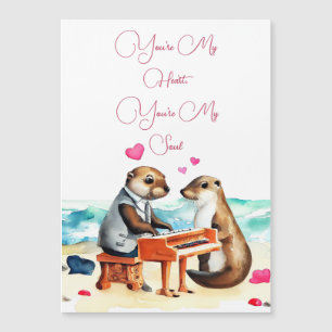 Otter-Pärchen-Liebes-Grußkarte Magnetkarte