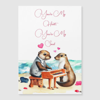 Otter-Pärchen-Liebes-Grußkarte Magnetkarte