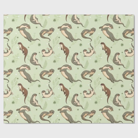 Otter Pattern Geschenkpapier (Flach)