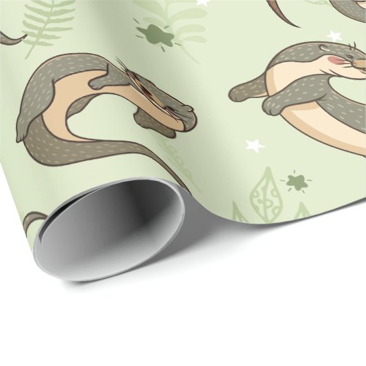 Otter Pattern Geschenkpapier (Rolleneckpunkt)