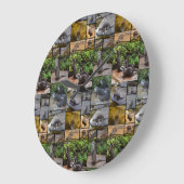 Otter Photo Collage, Large Round Wall Clock. Große Wanduhr (Winkel)