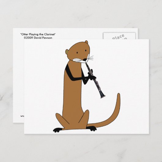 Otter Playing die Klarinette Postkarte (Vorne/Hinten)