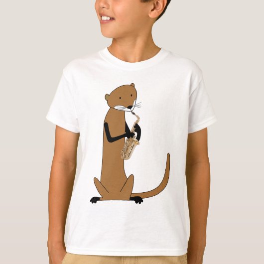 Otter Playing Saxophon T-Shirt (Vorderseite)