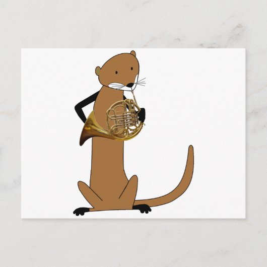 Otter Playing the French Horn Postkarte (Vorderseite)