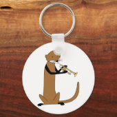 Otter Playing Trumpet Schlüsselanhänger (Vorderseite)