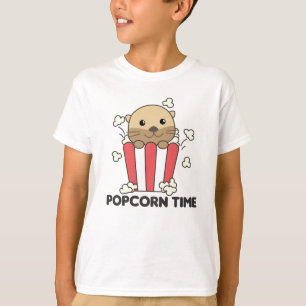 Otter Popcorn Time Whats Poppin Funny Pun T-Shirt