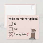 Otter | Postkarte | Ich mag Otter | Liebe (Vorne/Hinten)