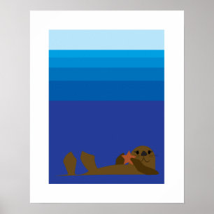 Otter Print Poster