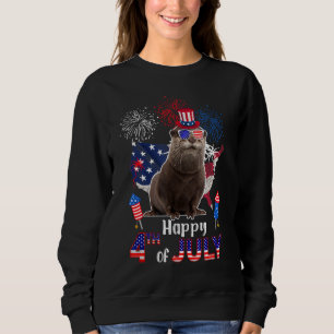 Otter Proud amerikanischen Flag Feuerwerk glücklic Sweatshirt