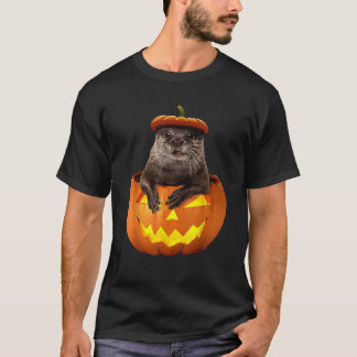 Otter Pumpkin Halloween Funny Otter Halloween T-Shirt