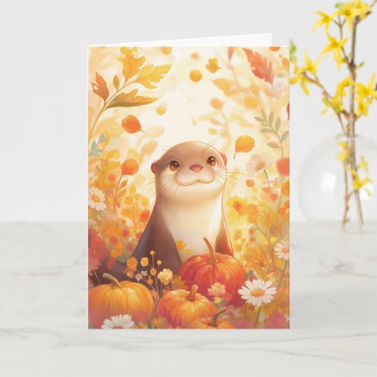 Otter Pumpkin Patch Karte (Gelbe Blume)