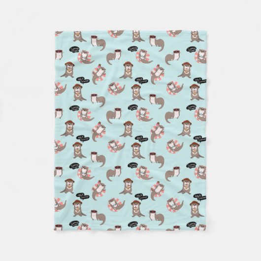 Otter Pups Fleece Blanket (Vorderseite)