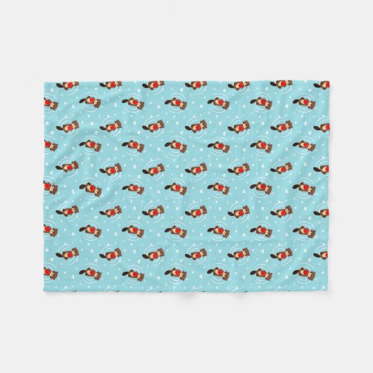 Otter Pups Fleece Blanket (Vorderseite (Horizontal))