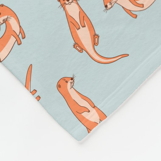 Otter Pups Fleece Blanket (Ecke)