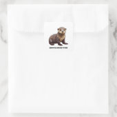 Otter Quadratischer Aufkleber (Tasche)