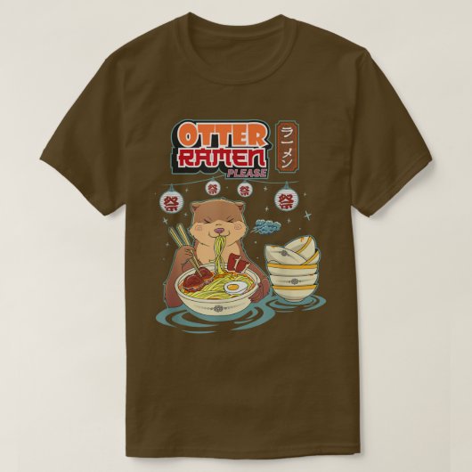 Otter ramen bitte lustige pun udon japanische anim T-Shirt (Design vorne)