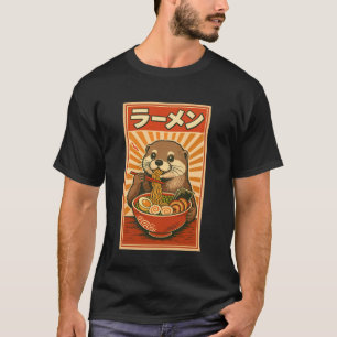 Otter Ramen Lustige Grafische T-Shirts Japanische