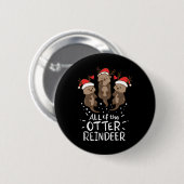 Otter Rentier Hirsch Weihnachtsgeschenk Geschenk G Button (Vorne & Hinten)