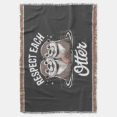 Otter Respect Each Other Funny  Decke (Vorderseite Vertikal)