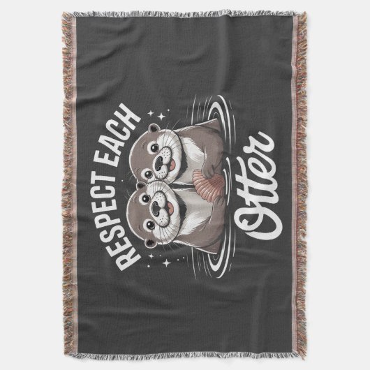Otter Respect Each Other Funny  Decke (Vorderseite Vertikal)