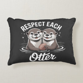Otter Respect Each Other Funny Dekokissen