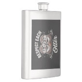 Otter Respect Each Other Funny Flachmann (Rechts)