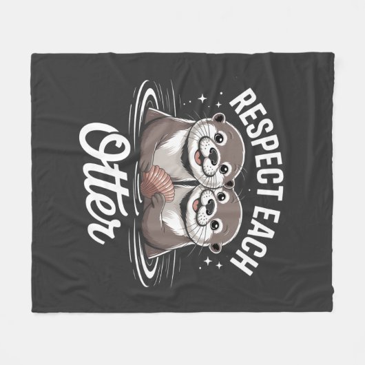 Otter Respect Each Other Funny  Fleecedecke (Vorderseite (Horizontal))