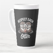 Otter Respect Each Other Funny Milchtasse (Linke Ecke)