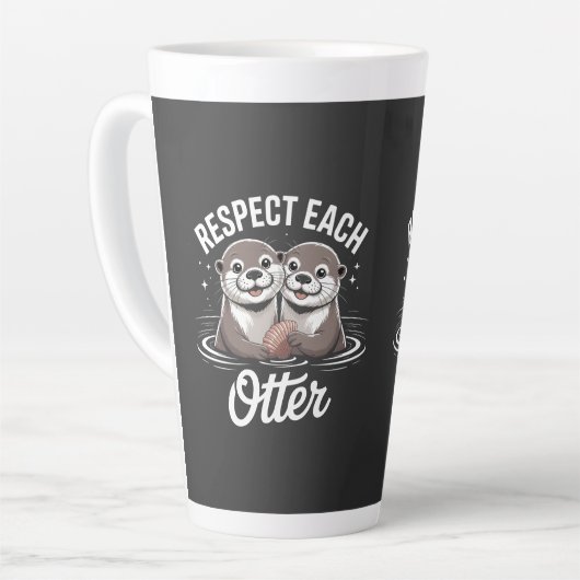 Otter Respect Each Other Funny Milchtasse (Linke Ecke)
