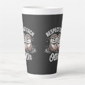 Otter Respect Each Other Funny Milchtasse (Vorderseite)