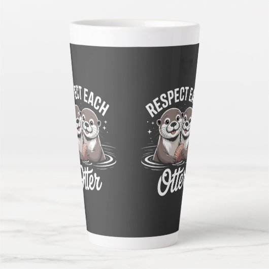 Otter Respect Each Other Funny Milchtasse (Vorderseite)