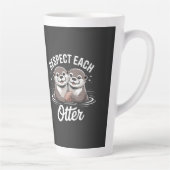 Otter Respect Each Other Funny Milchtasse (Rechts)