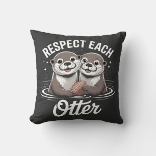 Otter respektieren einander lustig kissen