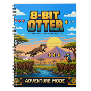 Otter, Retro-8-Bit-Pixelkunst Notizblock