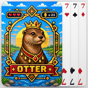 Otter Retro 8-Bit Pixelkunst Spielkarten