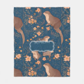 Otter Retro Personalisiertes Muster Fleecedecke (Vorderseite)