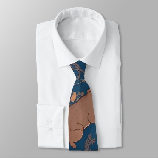 Otter Retro Personalisiertes Muster Krawatte (Gebunden)