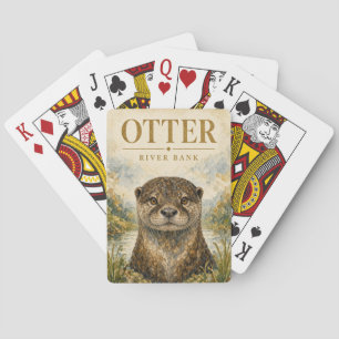 Otter River Bank Wildlife Spielkarten