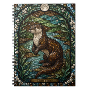 Otter River Bend Illumina Buntglas Notizblock