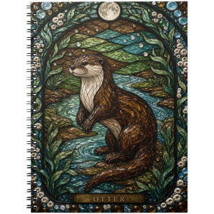 Otter River Bend Illumina Buntglas Notizblock