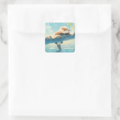 Otter River Retreat Quadratischer Aufkleber (Tasche)