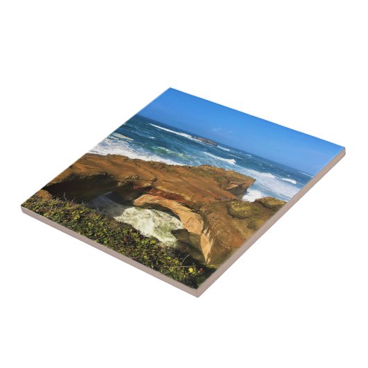 Otter Rock at Devil's Punchbowl Staat Park, Oregon Fliese (Seite)