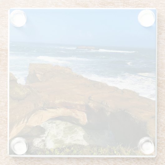 Otter Rock at Devil's Punchbowl Staat Park, Oregon Glasuntersetzer (Rückseite)