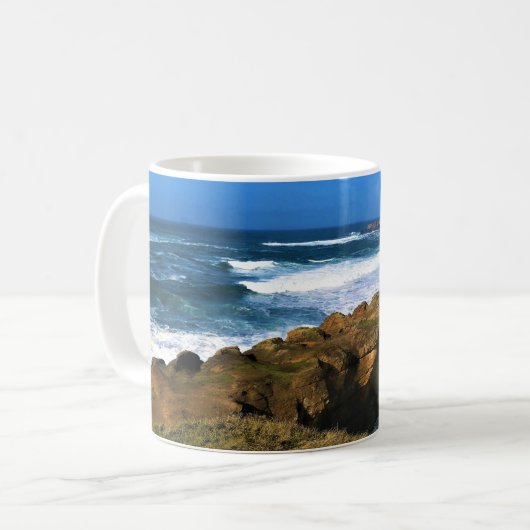 Otter Rock at Devil's Punchbowl Staat Park, Oregon Kaffeetasse (Vorderseite Links)