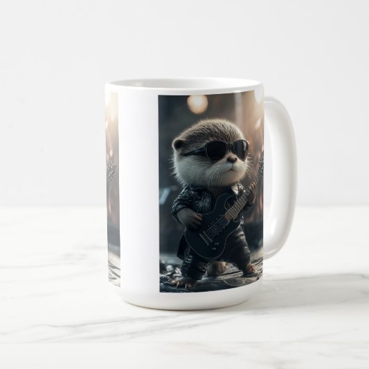Otter Rock Star Sunglass Gitarre Spielen Tasse (VorderseiteRechts)