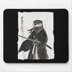 Otter Samurai Japanische Vintage Krieger Kunst Ani Mousepad