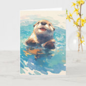 Otter schlackt durch Sonnenschein Karte (Gelbe Blume)