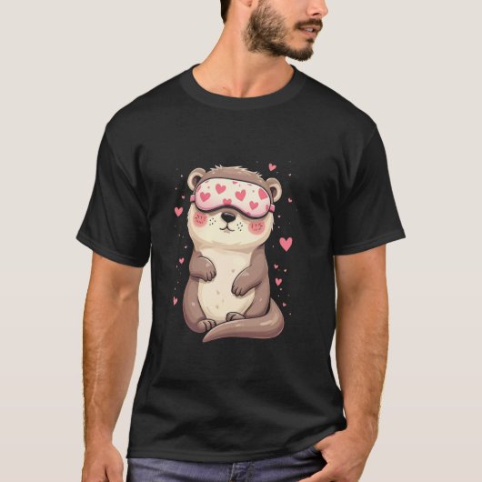Otter-Schlafmaske Herz T-Shirt (Vorderseite)